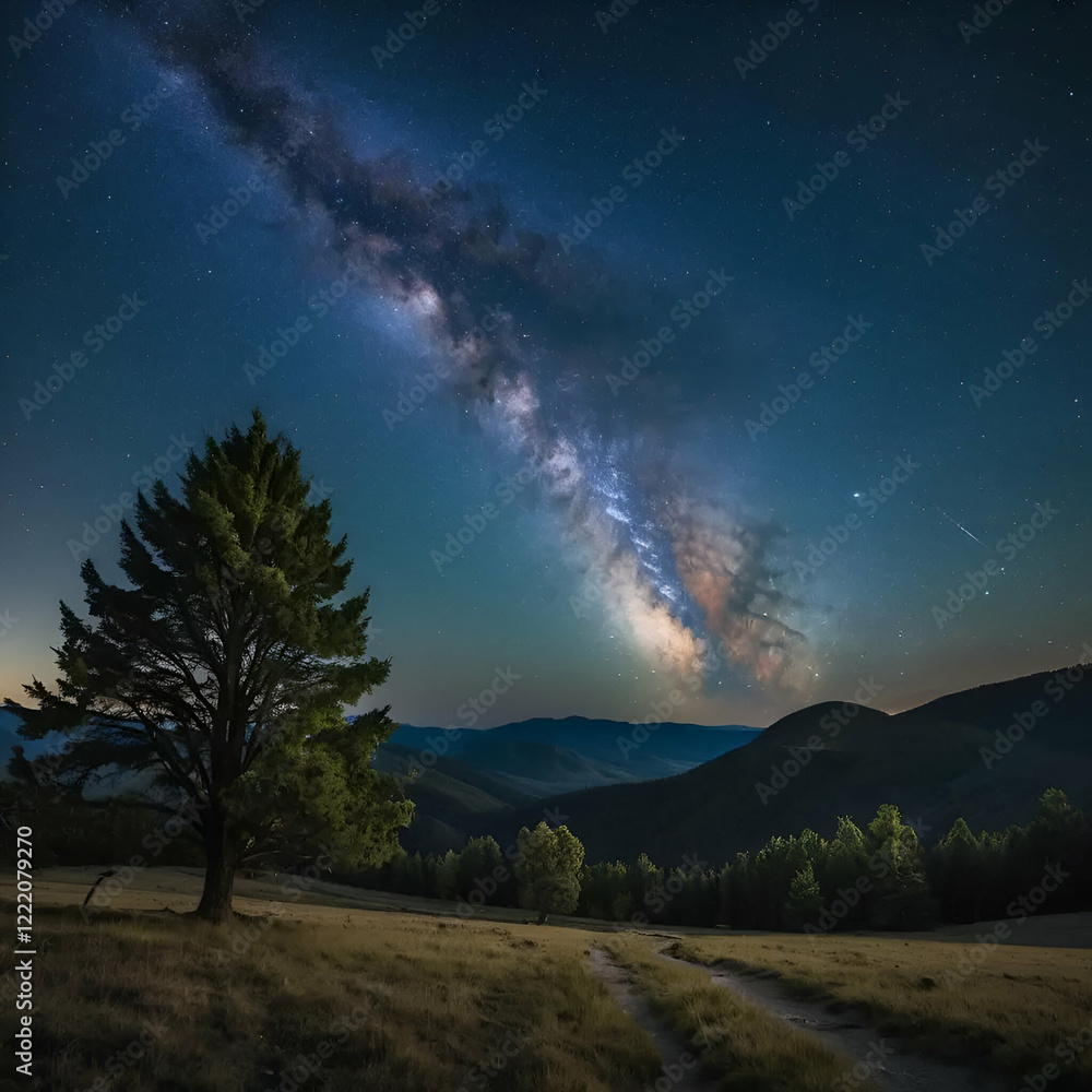 Fototapeta premium sunset over the mountains