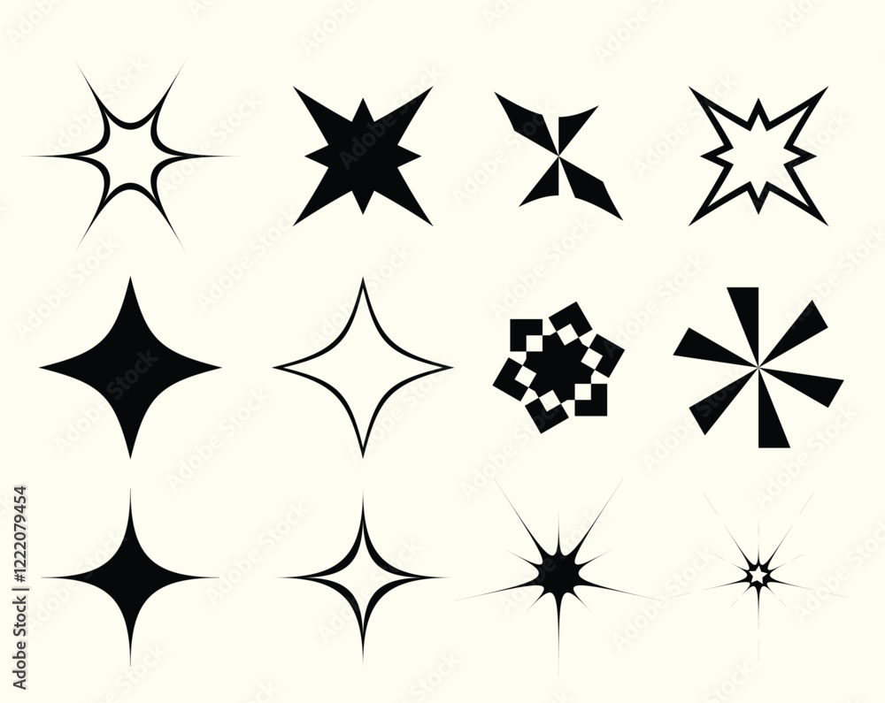 different stylized starburst designs, perfect for graphic design, web, or print different stylized starburst designs, perfect for graphic design, web, or print