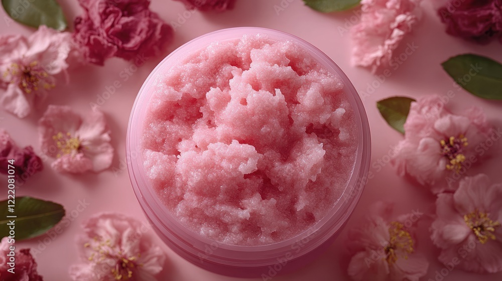 Pink Sugar Scrub with Cherry Blossoms: Luxurious Spa Treatment Pink Sugar Scrub with Cherry Blossoms: Luxurious Spa Treatment