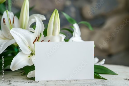 Elegant White Lilies with Blank Card for Personalized Messages