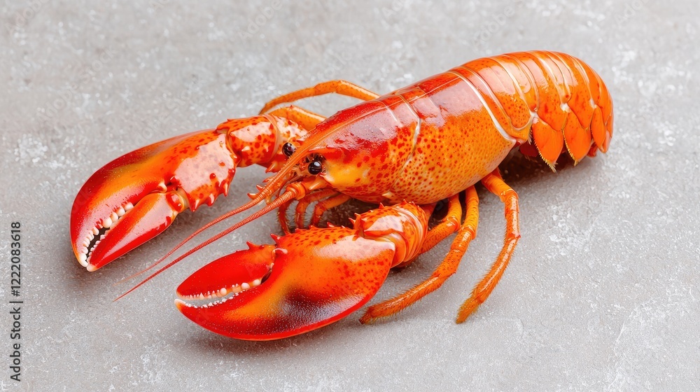 Cooked lobster on grey background, seafood recipe Cooked lobster on grey background, seafood recipe