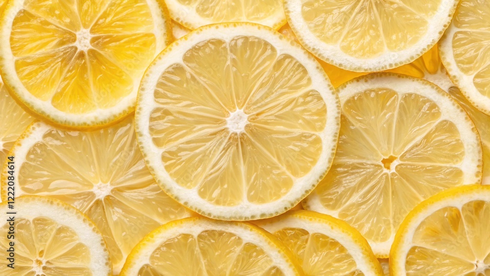 Juicy Lemon Slices Overlapping Background Juicy Lemon Slices Overlapping Background
