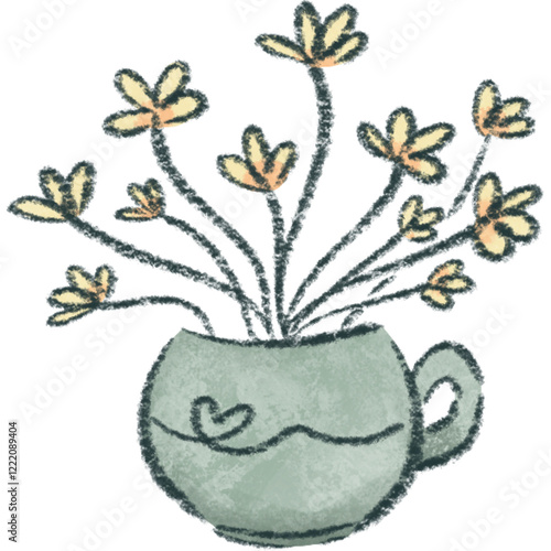 Cute Flower pot minimal handdrawn