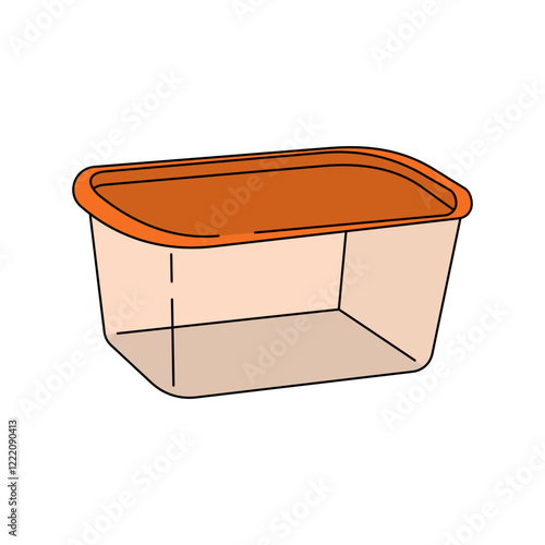 Simple Plastic Container cartoon vector illustration. plastic container, plastic storage vector in lineal color style