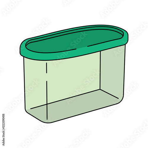 Simple Plastic Container cartoon vector illustration. plastic container, plastic storage vector in lineal color style