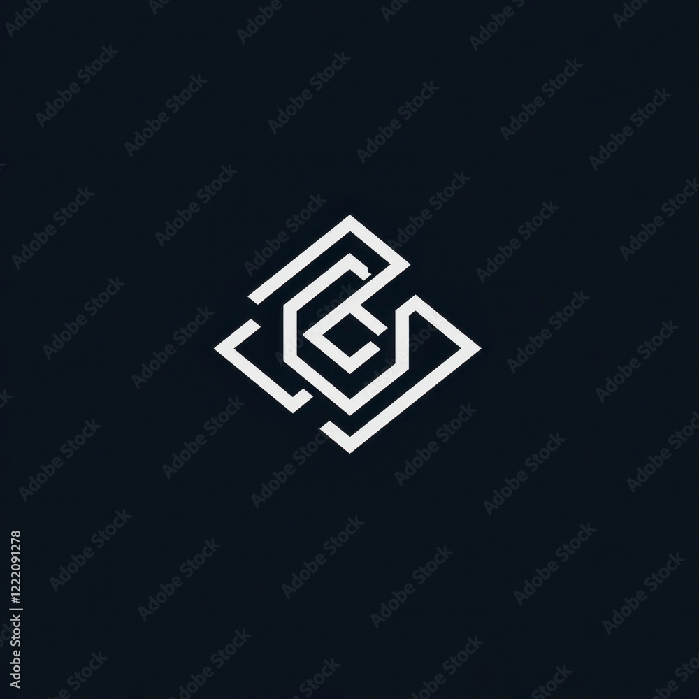 Geometric Abstract Logo Design with Linear Patterns on Dark Background Geometric Abstract Logo Design with Linear Patterns on Dark Background