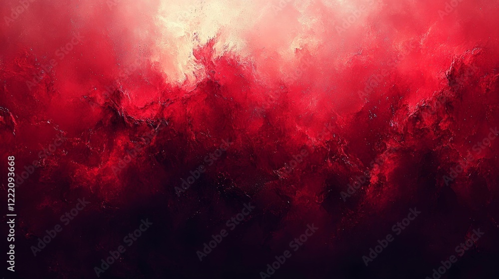 Fototapeta premium Abstract red texture with smooth gradients and watercolor stains. Generative AI