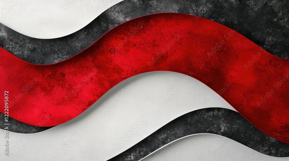 Abstract Textured Waves in Red, Black, and White Background Design Abstract Textured Waves in Red, Black, and White Background Design