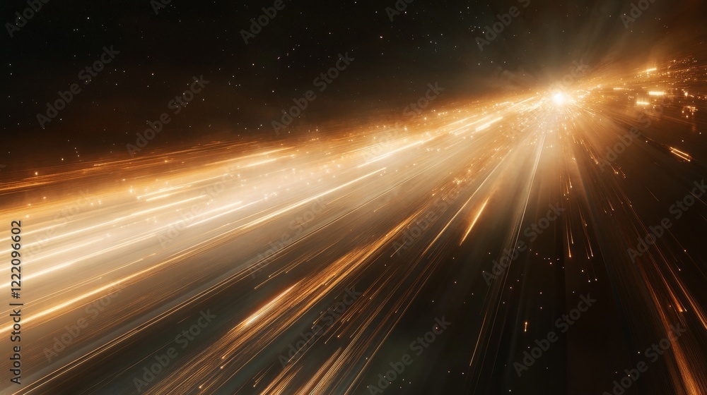 Obraz premium A captivating illustration of light beams in space, representing speed, energy, and cosmic motion