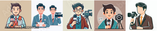 Vector collection of a journalist