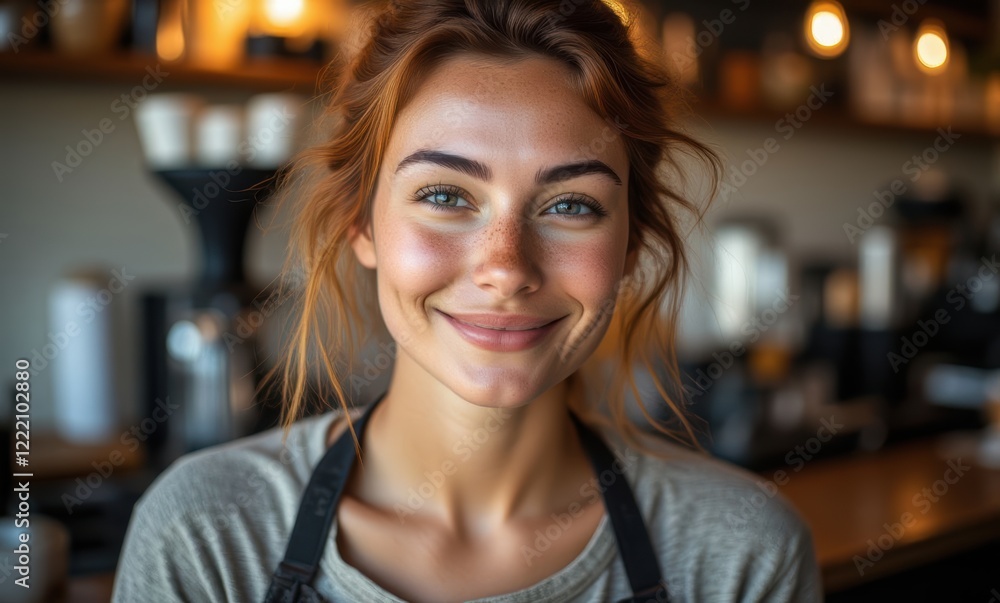 Smiling young woman in cafe Smiling young woman in cafe