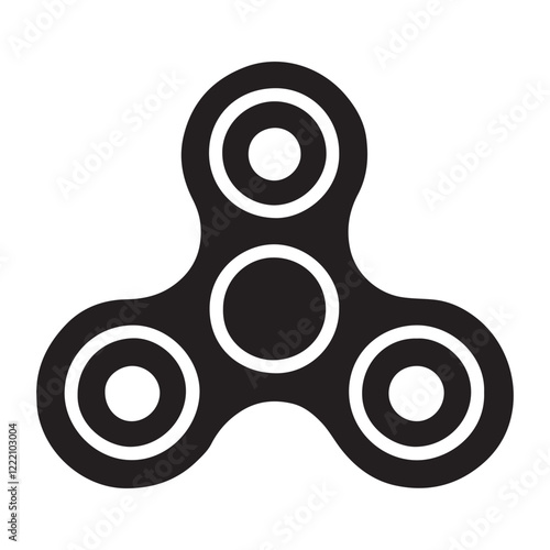 Simple Fidget Spinner Silhouette Vector Icon