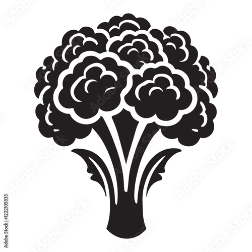 Broccoli Silhouette Vector Illustration for Healthy Eating