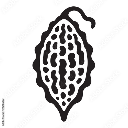 Unique Black Silhouette Bitter Melon Illustration