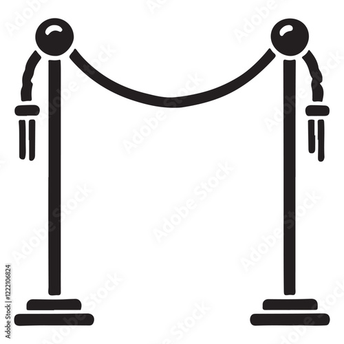 Elegant Black Silhouette Rope Stanchions for Crowd Control