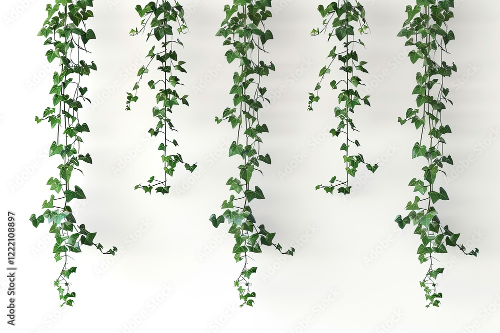 Vibrant Picture of 3D Illustration of Set Hanging Plant Isolated on White Background Vibrant Picture of 3D Illustration of Set Hanging Plant Isolated on White Background