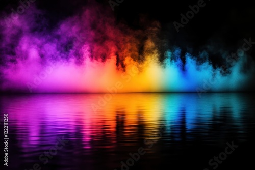 abstract colorful rainbow smoke background. generative ai