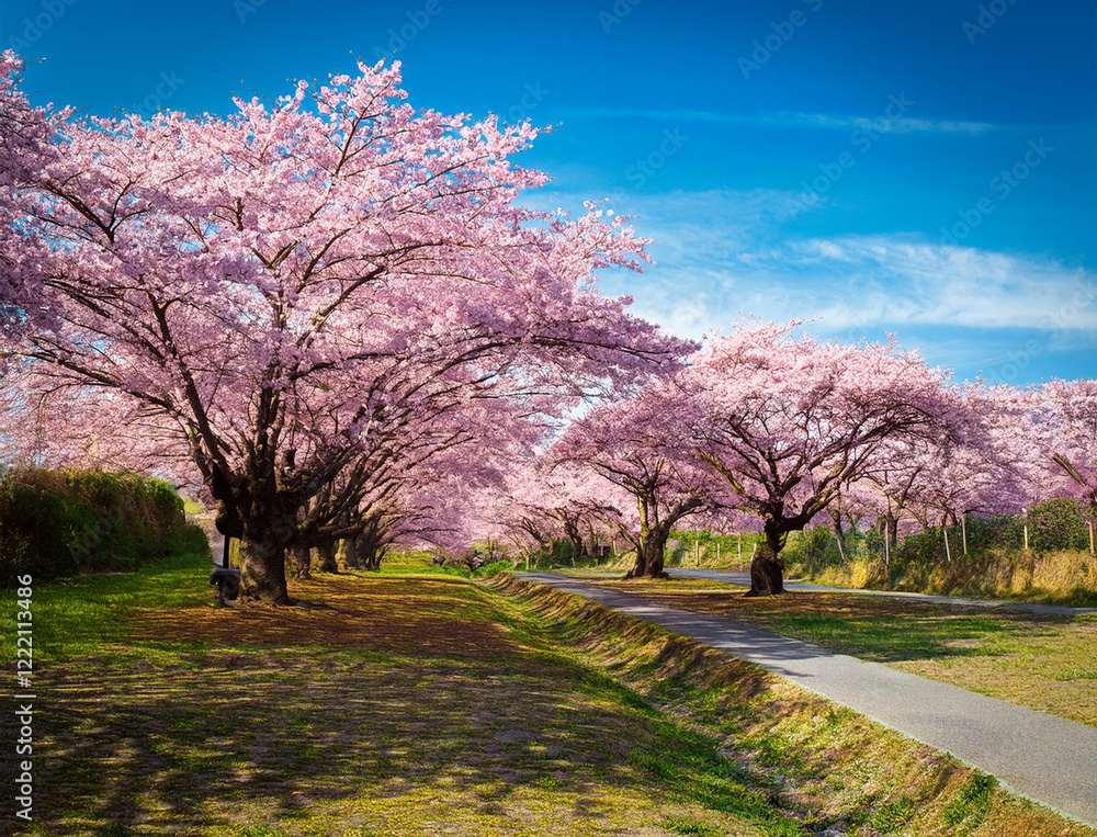 Obraz premium Generated image 桜並木