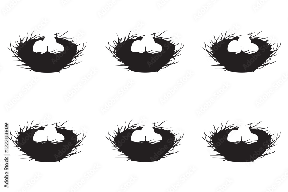 Bird Nest Silhouette Bundle Bird Nest Silhouette Bundle