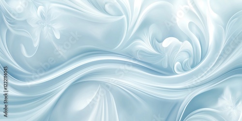 Abstract Winter Background with Smooth Flowing Ice-Like Patterns. Elegant and Minimalistic Design with Soft Blue and White Tones. Perfect for Seasonal and Creative Concepts. AI generated