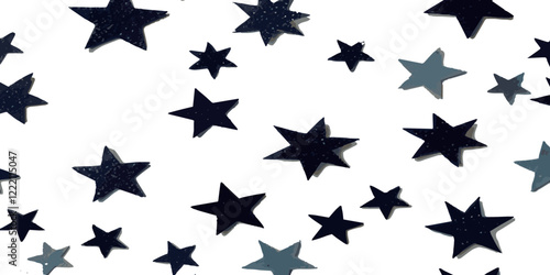 Abstract blue and multicolor star design greeting doted confetti on white background. Concept of anniversary, Christmas decoration, greeting card, party social event vector illustration.