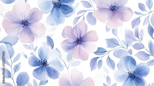 Wallpaper Mural Watercolor wallpaper with gentle pastel purple and blue blending seamlessly Torontodigital.ca