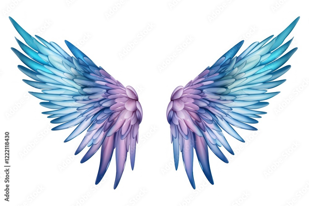 Fototapeta premium Angel wing bird white background.