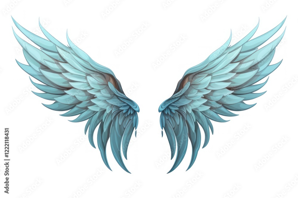 Obraz premium Angel wing bird white background.