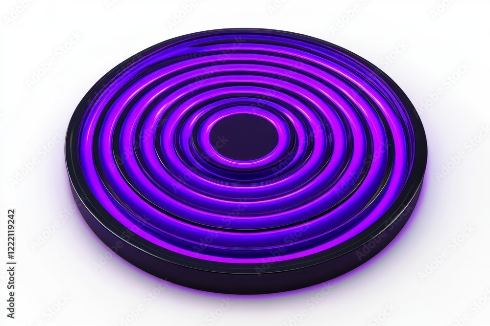 Vibrant Purple Circular Pattern with Concentric Rings on White Background Vibrant Purple Circular Pattern with Concentric Rings on White Background