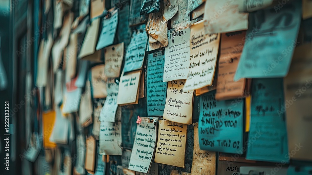 Fototapeta premium an image of a wall filled with positive affirmations and motivational quotes.