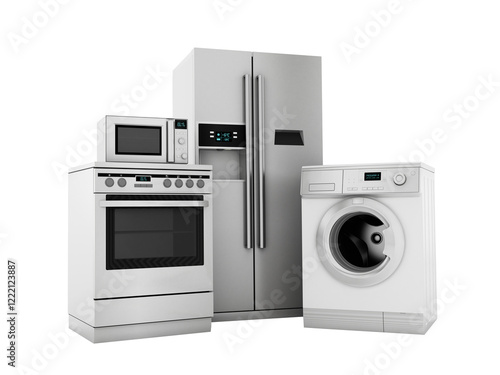 House appliances on transparent background. photo