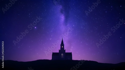 Wallpaper Mural church under starry night sky Torontodigital.ca