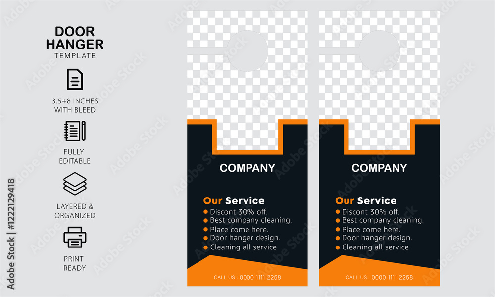 Door hanger design template for your business Door hanger design template for your business