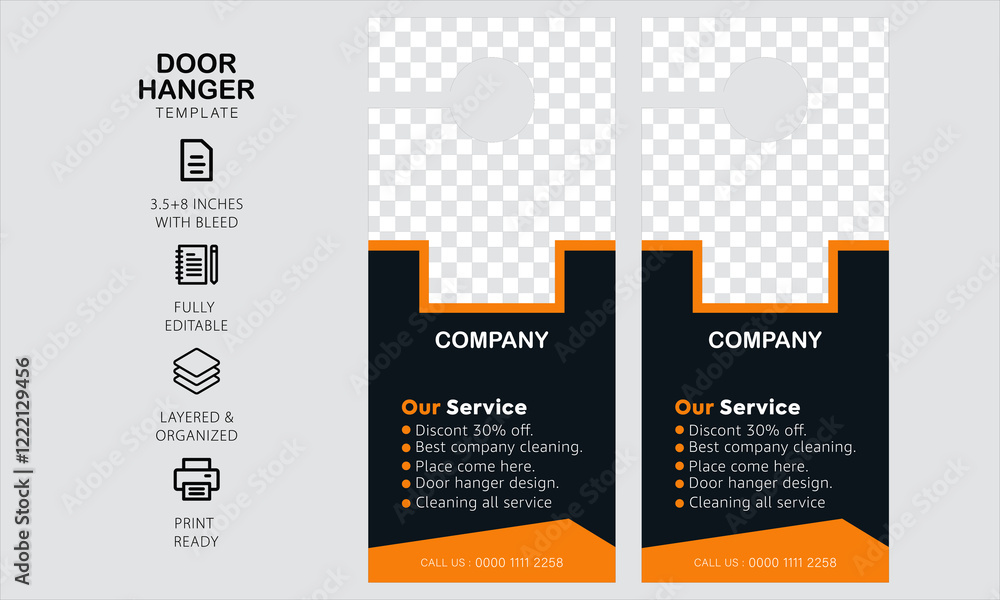 Door hanger design template for your business Door hanger design template for your business