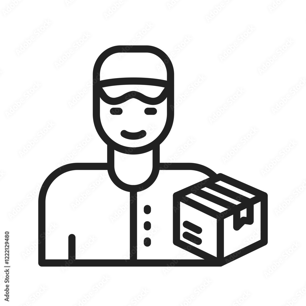 Delivery Man icon vector image. Suitable for mobile apps, web apps and print media. Delivery Man icon vector image. Suitable for mobile apps, web apps and print media.