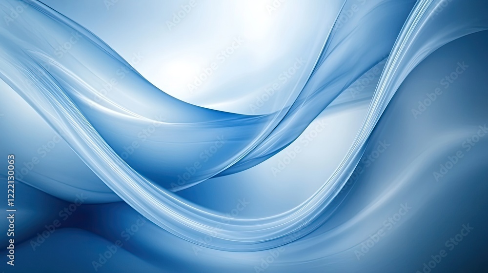 Fototapeta premium Abstract background in pastel blue with flowing, organic shapes for a modern design.