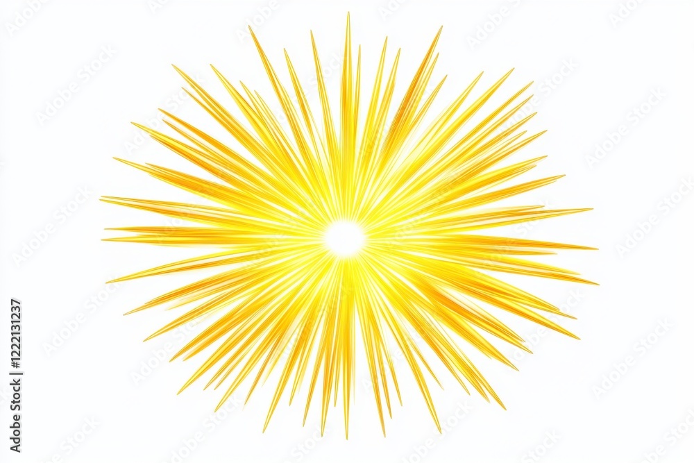 Fototapeta premium Bright Radiant Sunburst with Yellow Rays and Vibrant Energy Effect