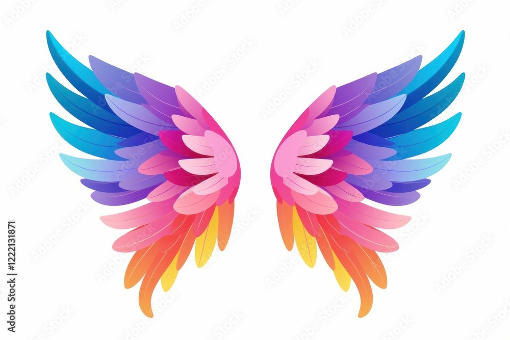 Obraz premium Graphics pattern wing white background.