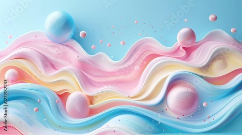 a close up of a colorful liquid wave with a ball in the middle photo