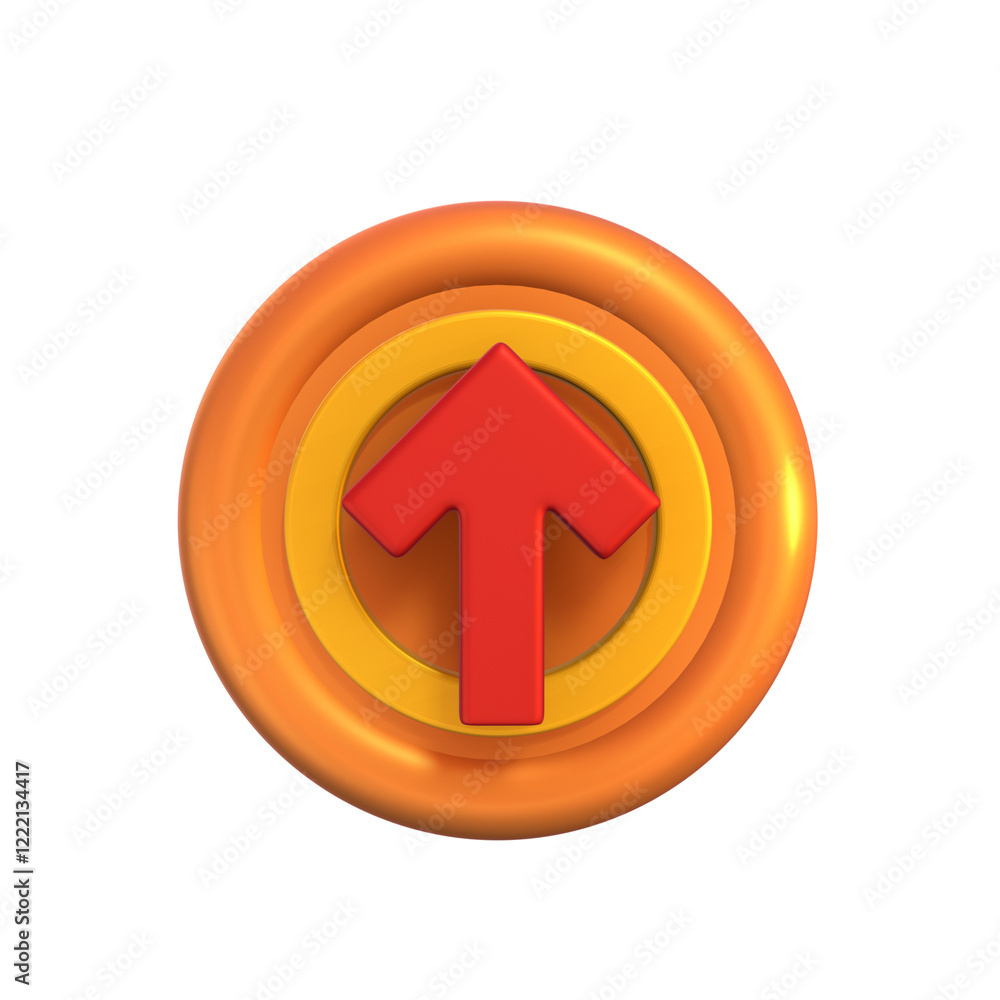 Up Arrow Button 3D Icon Design Up Arrow Button 3D Icon Design