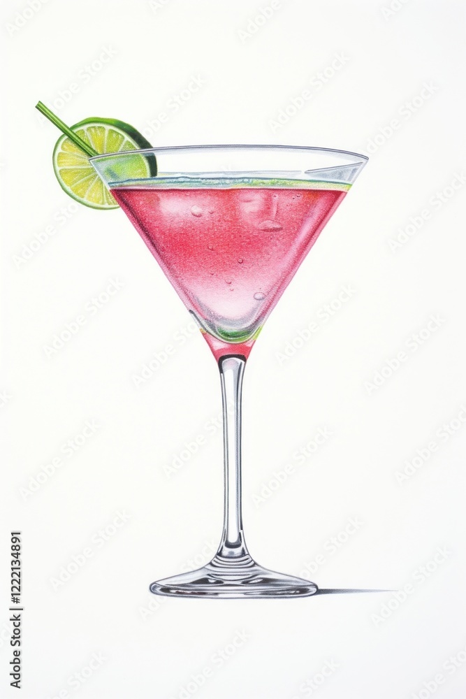 Cocktail martini drink fruit, digital paint illustration. image Cocktail martini drink fruit, digital paint illustration. image