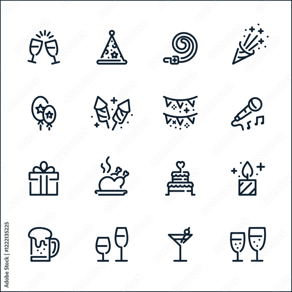 Naklejka premium celebration_icons
