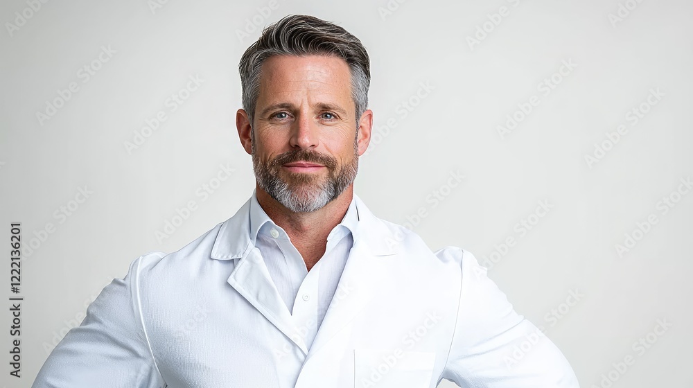 Confident male doctor portrait, studio shot, healthcare professional (1) Confident male doctor portrait, studio shot, healthcare professional (1)