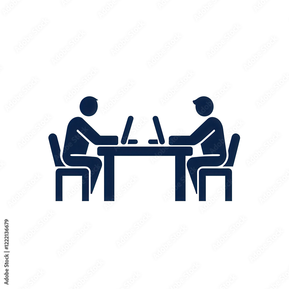 Collaborative teamwork session office space digital illustration indoor environment side view transparent background Collaborative teamwork session office space digital illustration indoor environment side view transparent background