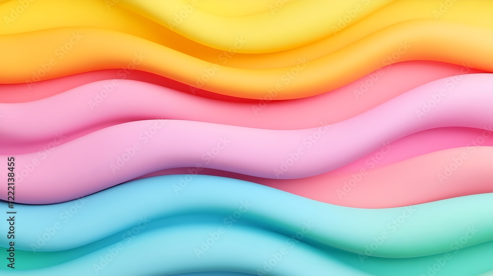 Colorful Waves of Soft Pastel Shades in Smooth Flowing Patterns for Abstract Background Design Colorful Waves of Soft Pastel Shades in Smooth Flowing Patterns for Abstract Background Design