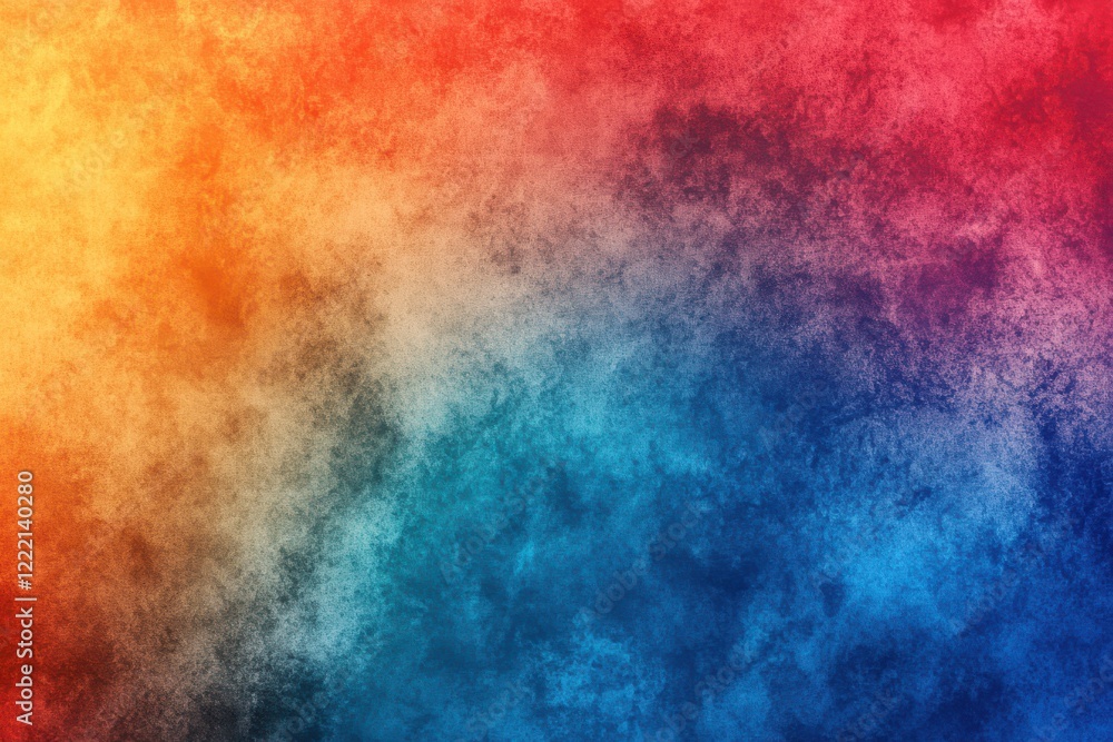 Fototapeta premium Vibrant red-orange-blue gradient background with dynamic grainy texture