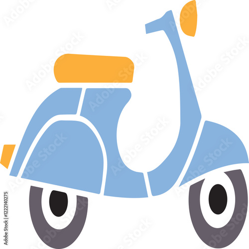 motorbike line art design with color