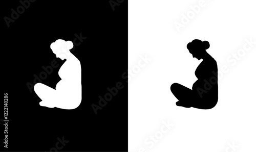 pregnant women silhouette flat design, illustration, black silhouette of pregnant women, mom, baby, kid, black, icon, design, lady, fashion, art, beauty, shape, pose, 