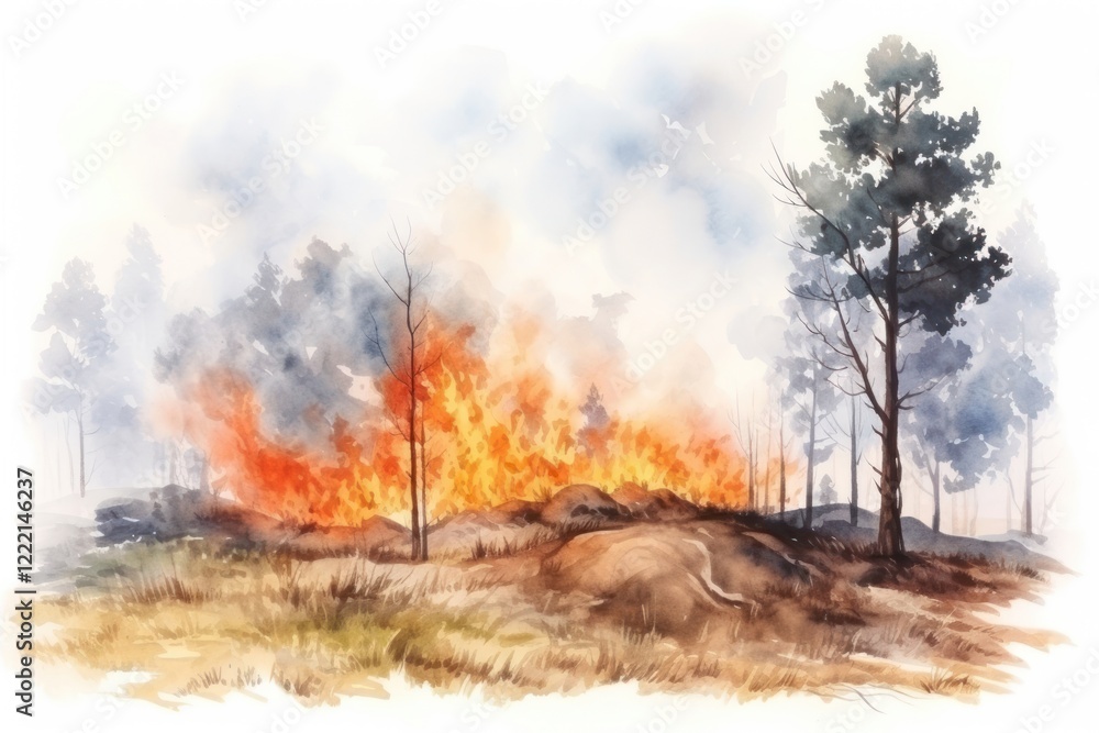 Fototapeta premium Fire wildfire outdoors destruction.
