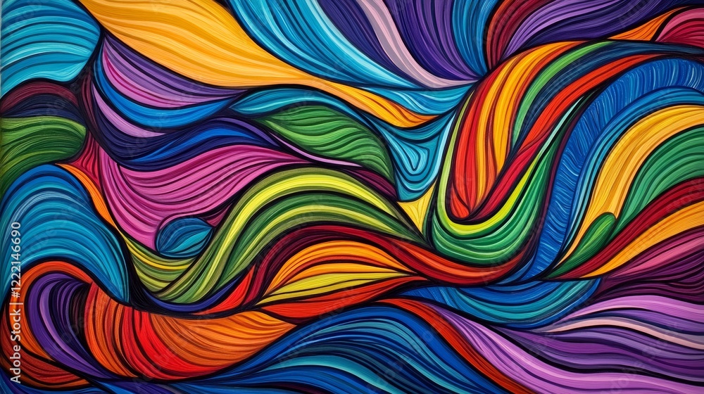 Abstract flowing wavy lines. Colorful dynamic wave. Abstract flowing wavy lines. Colorful dynamic wave.